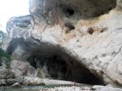 skalní převis s hákovačkami, Gorges du Verdon
